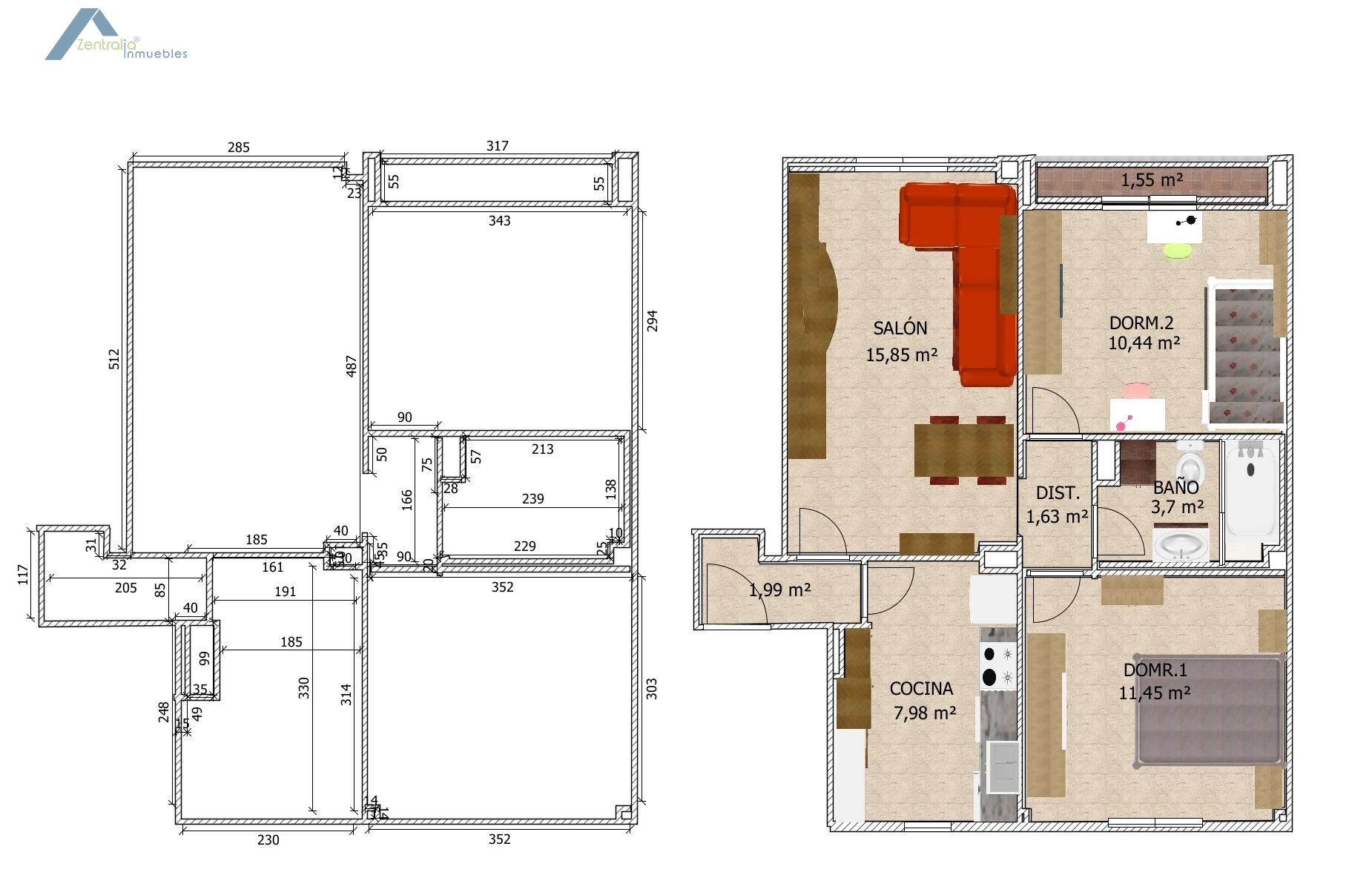 VIVIENDA AMUEBLADA CON AMPLIA TERRAZA