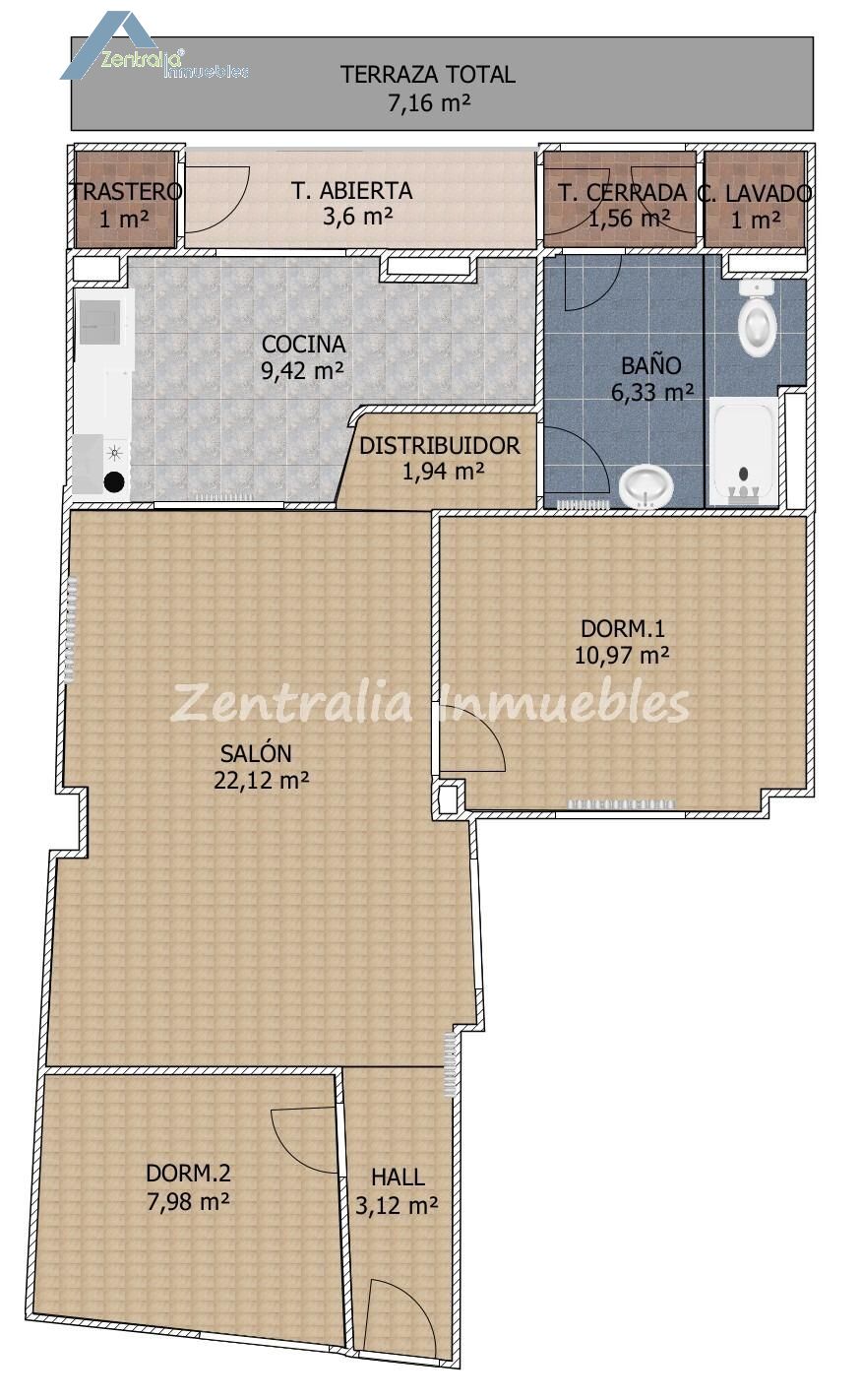 LUMINOSA VIVIENDA REFORMADA DE 69M2
